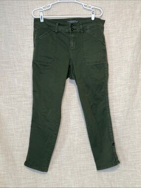 Torrid Crop Twill Military Aviator Pants in olive green